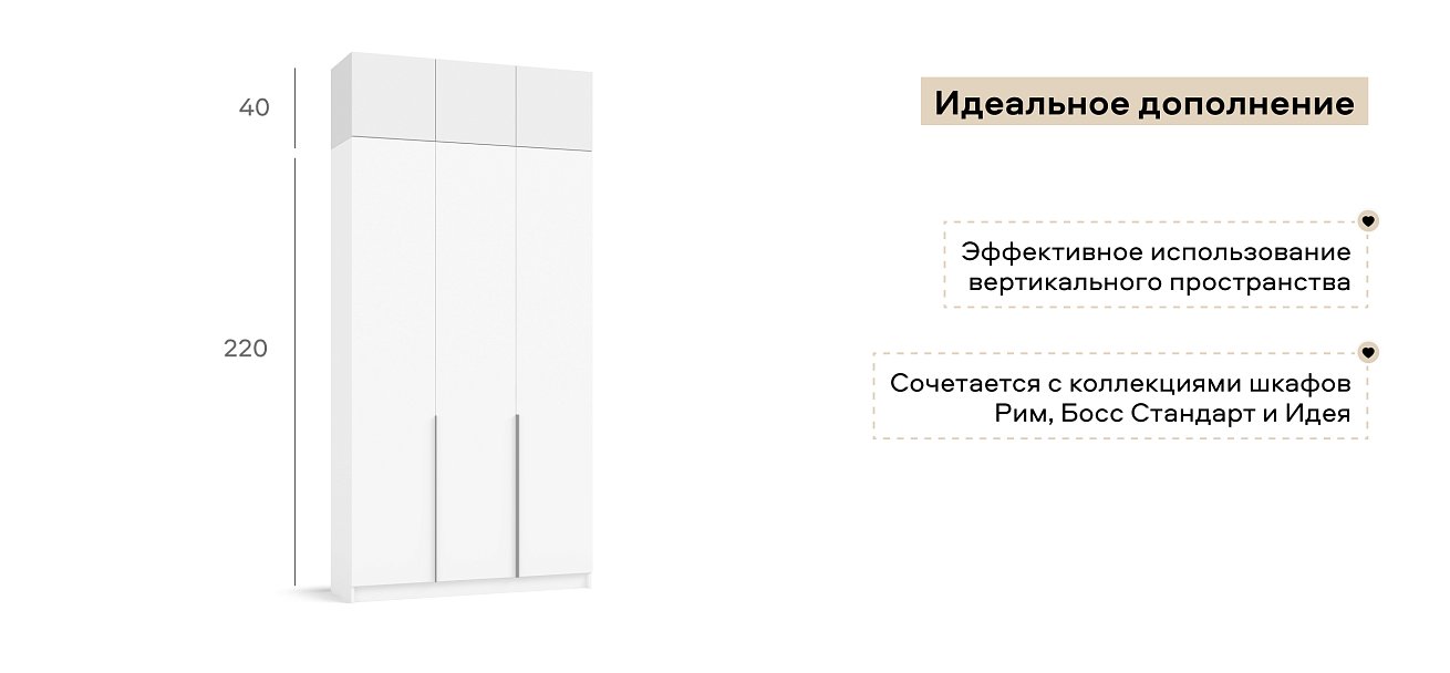 Антресоль 120 3Д Белый