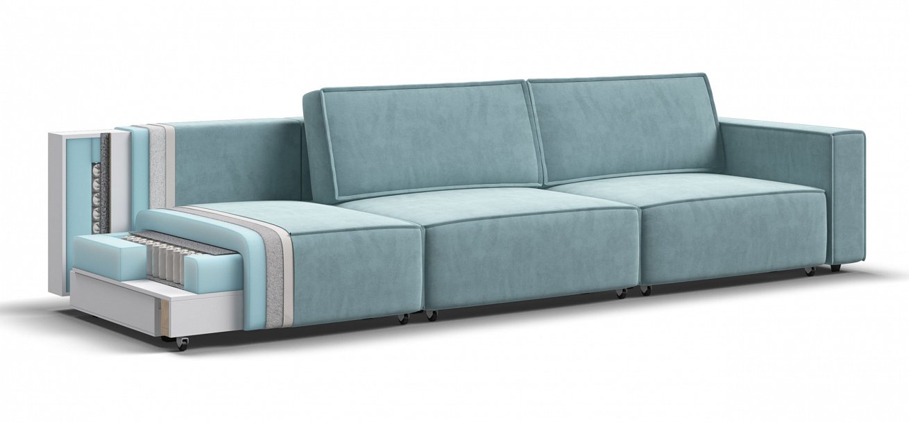 Диван Босс Софт Модуль Макс велюр Монолит аква