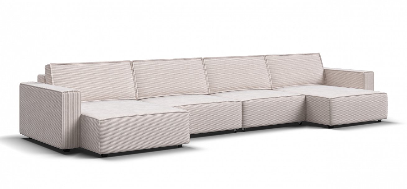 П-образный диван Босс Софт Модуль Вельвет Корд бежевый