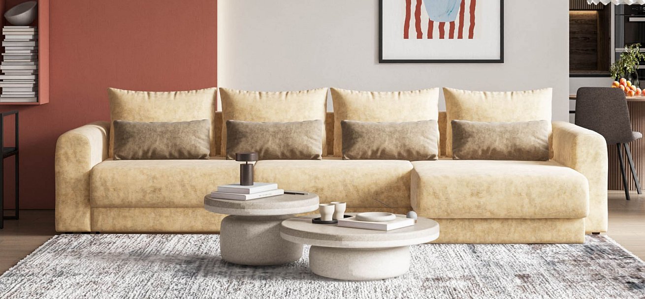 Модульный угловой диван Ричмонд Модуль Макс велюр Роял шампань