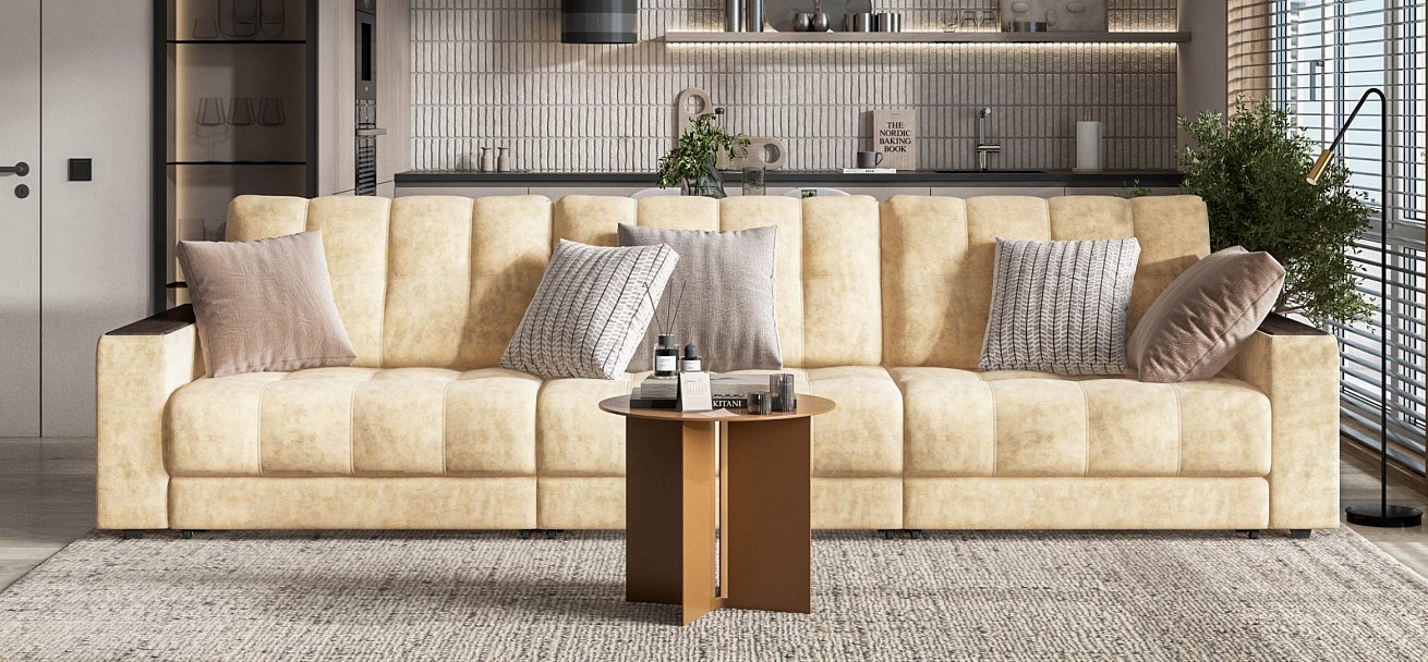 Диван Босс Гранд велюр Роял шампань