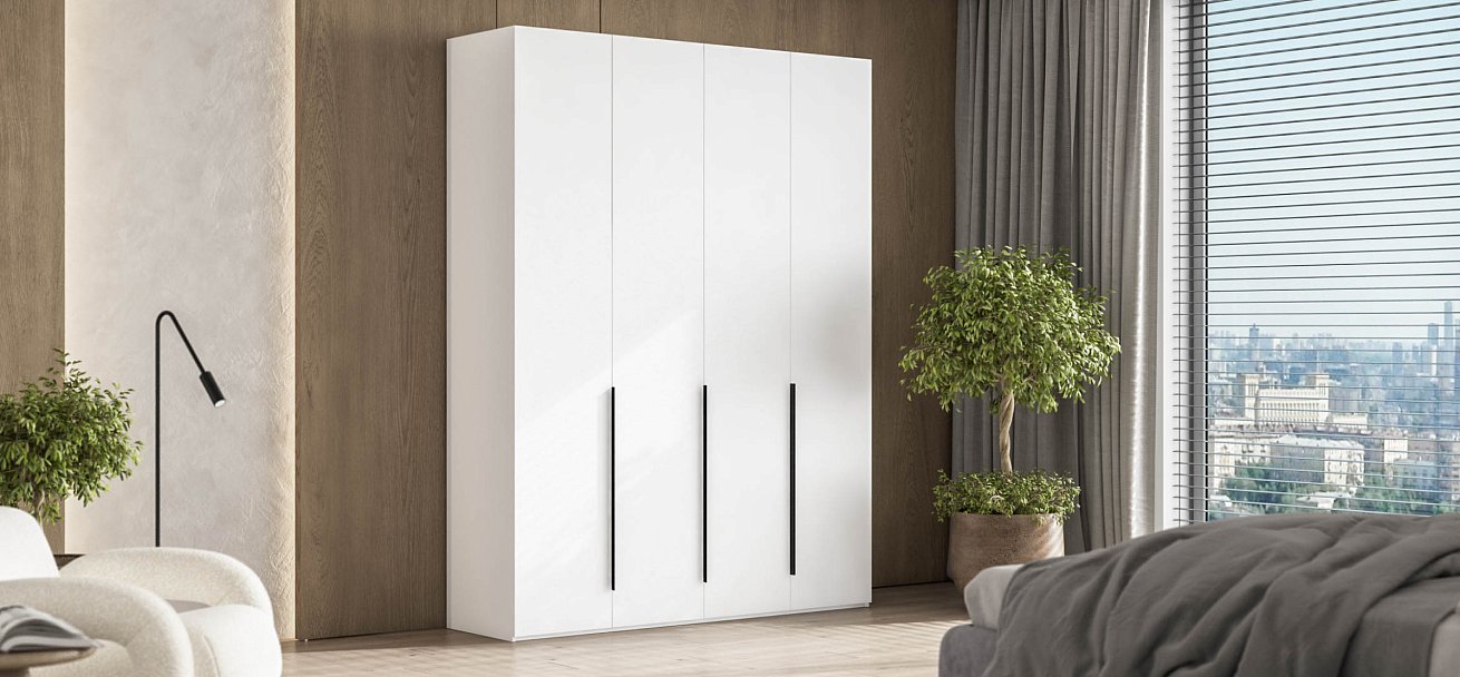 Босс Стандарт 180*236 шкаф распашной 4Д+ящики Белый