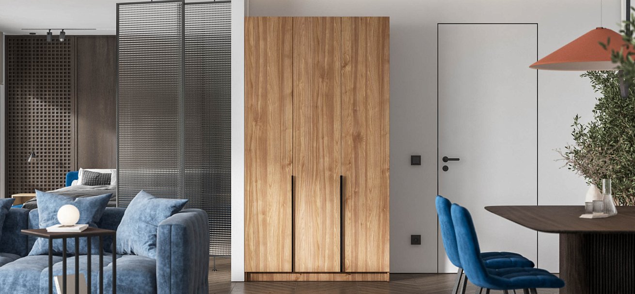 Босс Стандарт 120*220 шкаф распашной 3Д + ящики 01 Орех селект