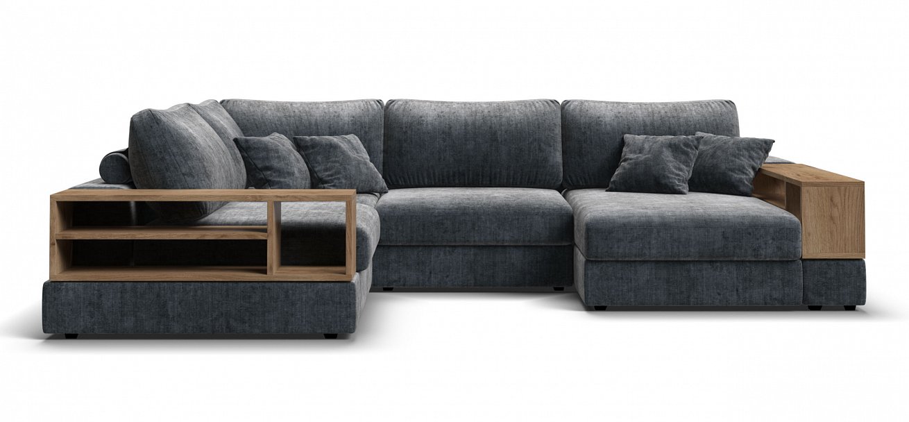 П-образный диван-кровать Босс Модуль Шенилл Глосс карбон