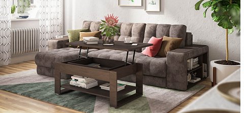 Угловой диван Босс ХЛ велюр Алькантара серый 2