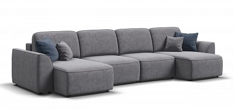 П-образный диван Кинг Модуль велюр Роял агат