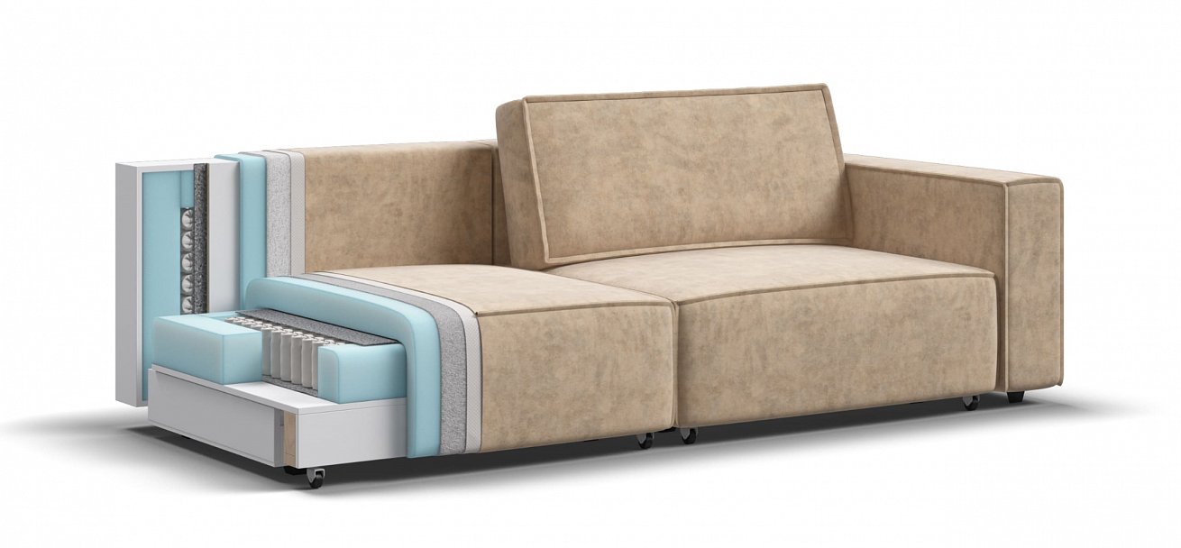 Диван Босс Софт Модуль велюр Роял шампань