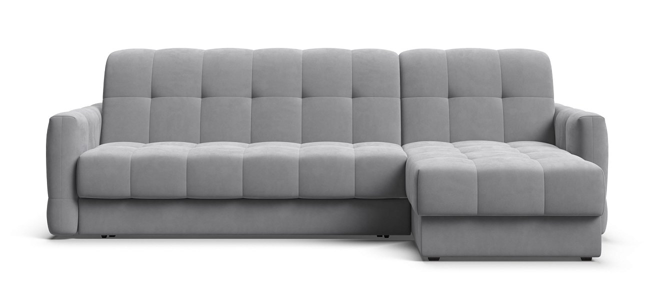 Угловой диван Босс Слип 160 велюр Монолит сталь