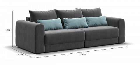 Модульный диван Ричмонд Модуль велюр Монолит серый 1