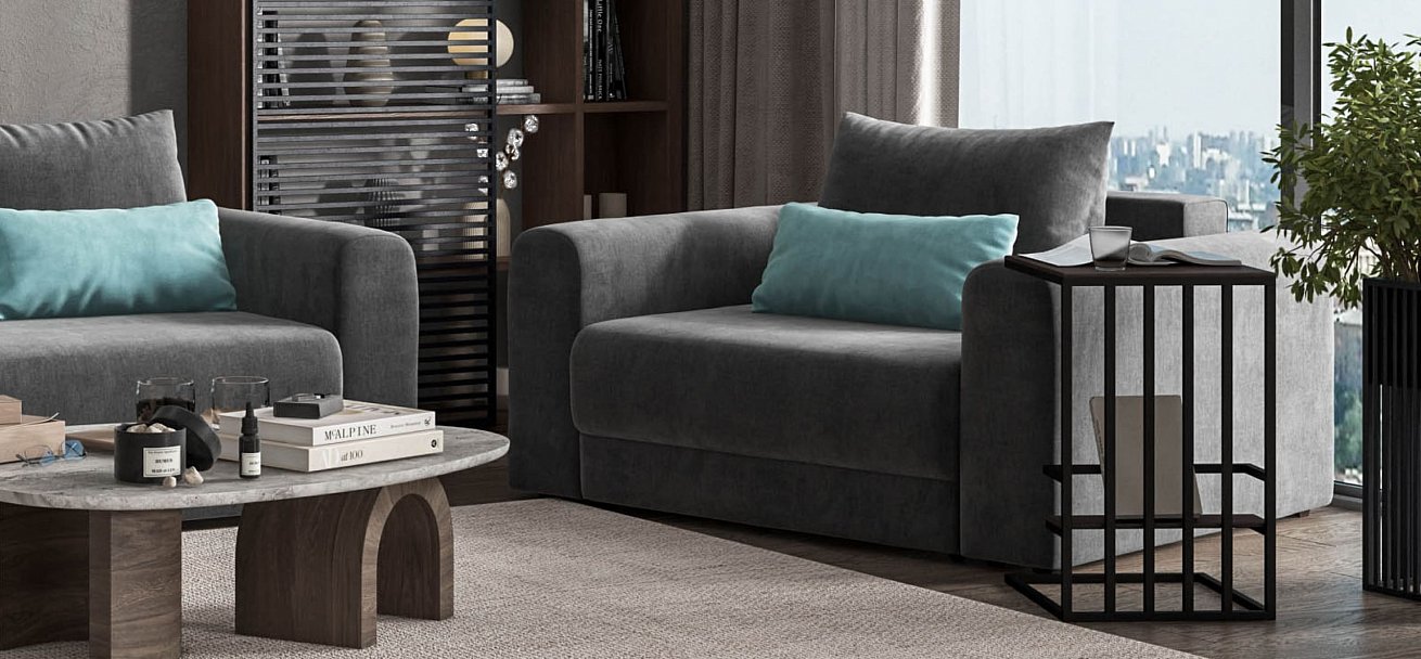 Кресло Ричмонд Модуль велюр Монолит серый