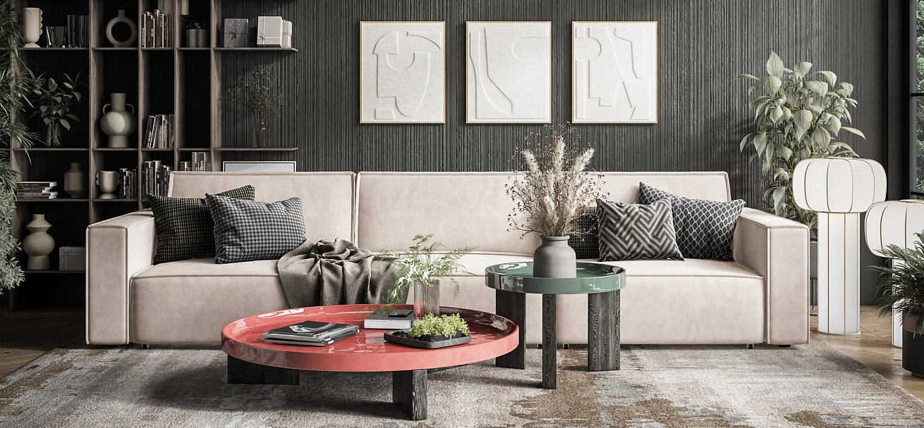 Диван Босс Софт Модуль Макс велюр Монолит латте