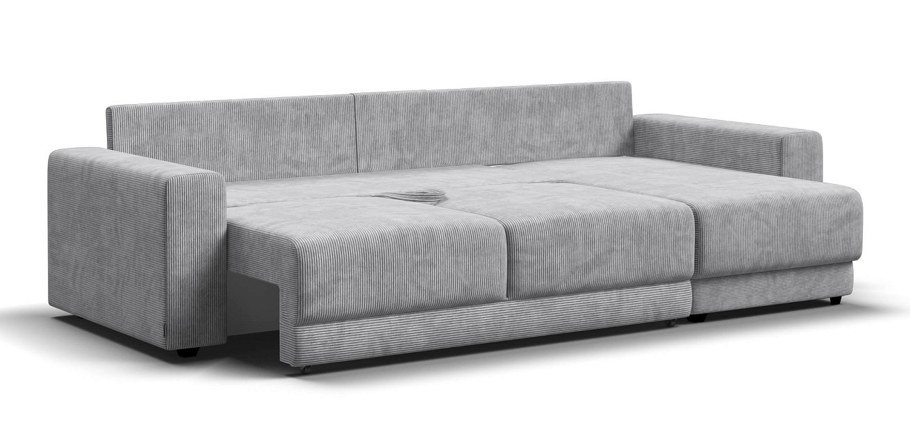 Угловой диван Босс Прайм ХЛ Вельвет Корд серый