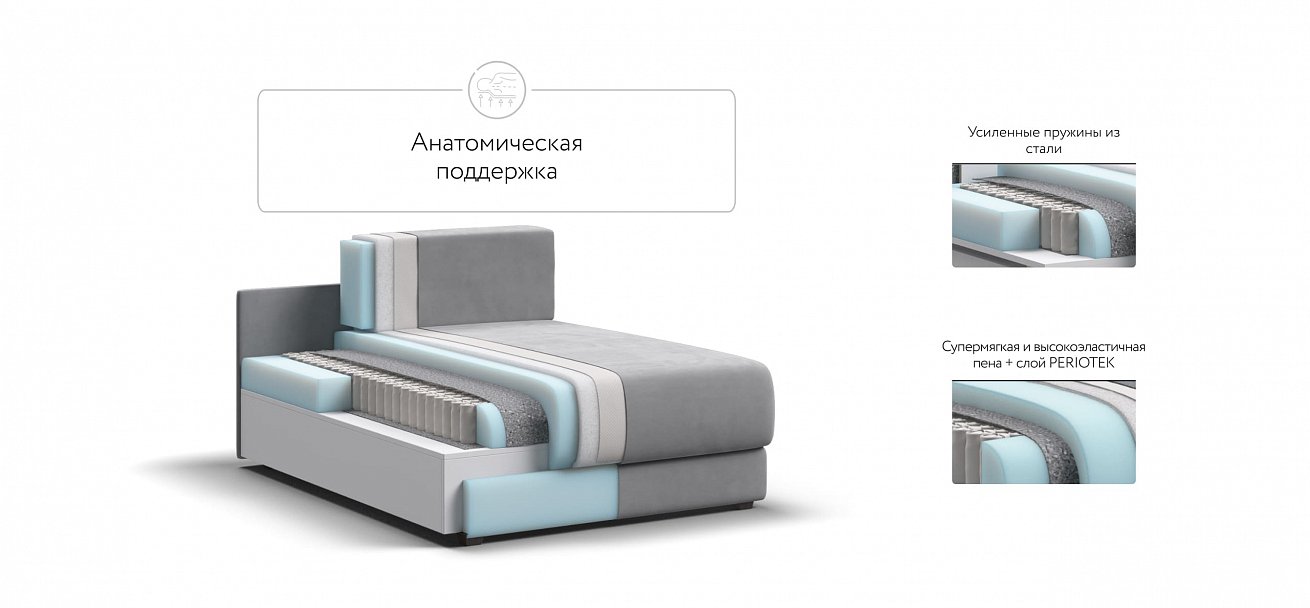 Ричмонд Модуль оттоманка велюр Монолит сталь