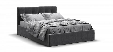 Белла Кровать без ПМ 140*200 велюр Монолит серый 1