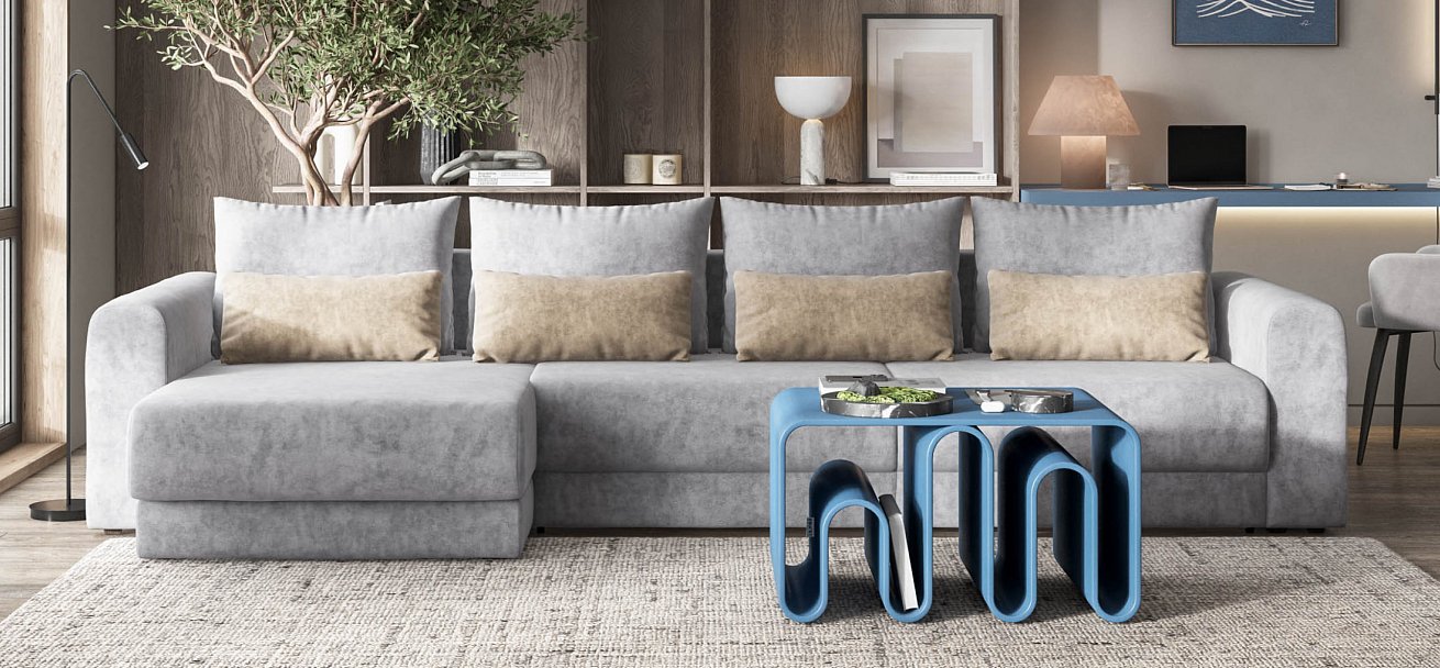 Модульный угловой диван Ричмонд Модуль Макс велюр Роял агат