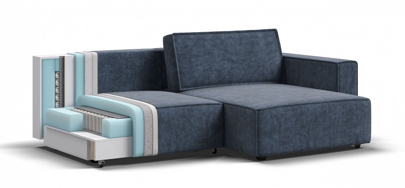 Угловой диван Босс Софт Модуль велюр Роял синий