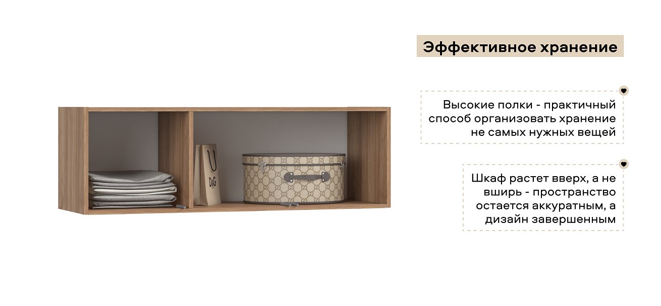 Антресоль 120 3Д Орех Селект