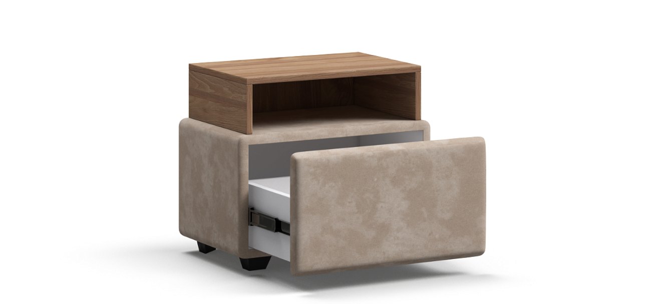 Тумба Босс велюр Алькантара пепел, Орех селект