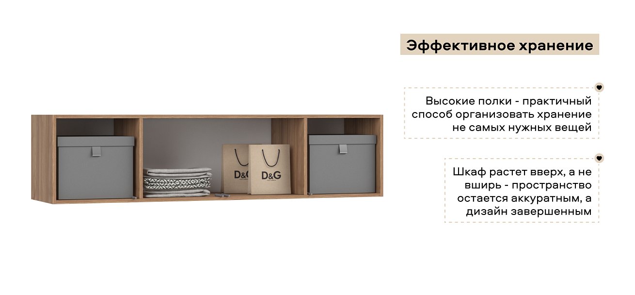 Антресоль 160 4Д Орех Селект