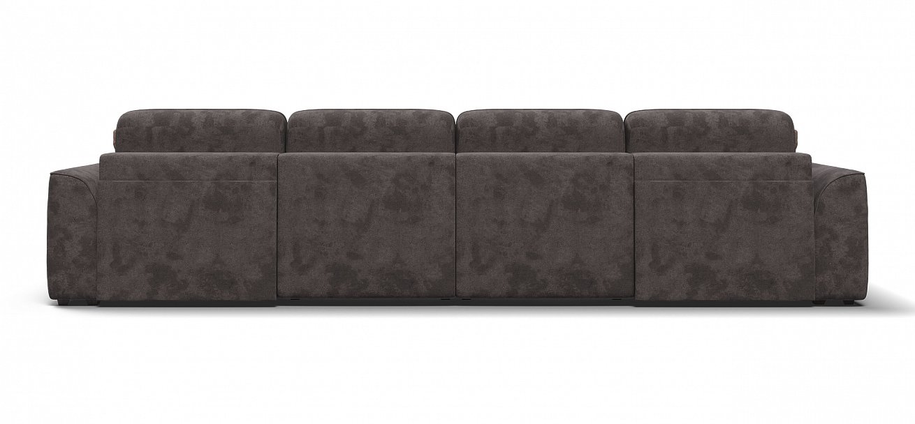 П-образный диван Кинг Модуль велюр Алькантара серый