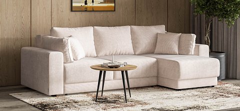 Угловой диван Босс Прайм ХЛ Вельвет Корд бежевый 2