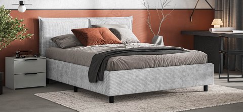 Лео Кровать 160*200 Вельвет Корд серый 2