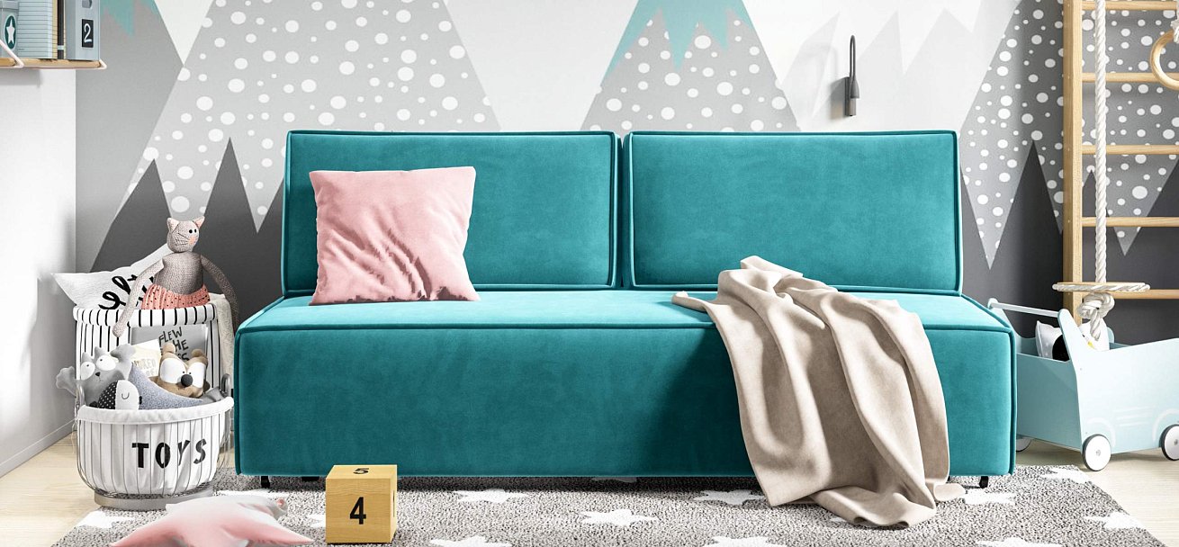 Диван Норд мини велюр Монолит зеленый