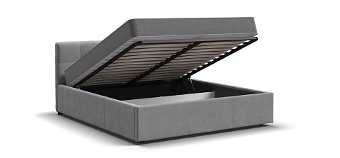 Белла Кровать+ПМ 160*200 велюр Монолит сталь 3