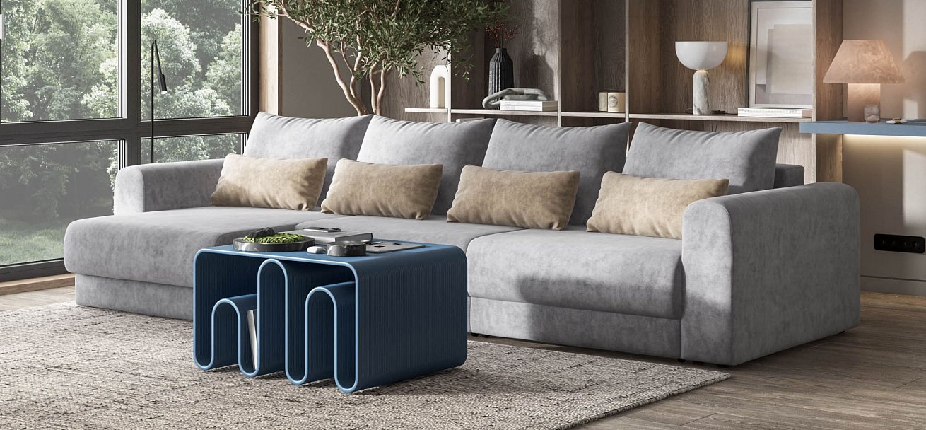 Модульный угловой диван Ричмонд Модуль Макс велюр Роял агат