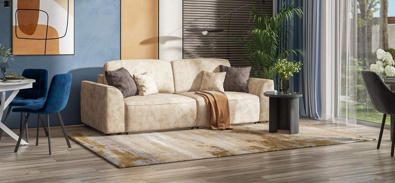 Диван Кинг Модуль велюр Алькантара пепел