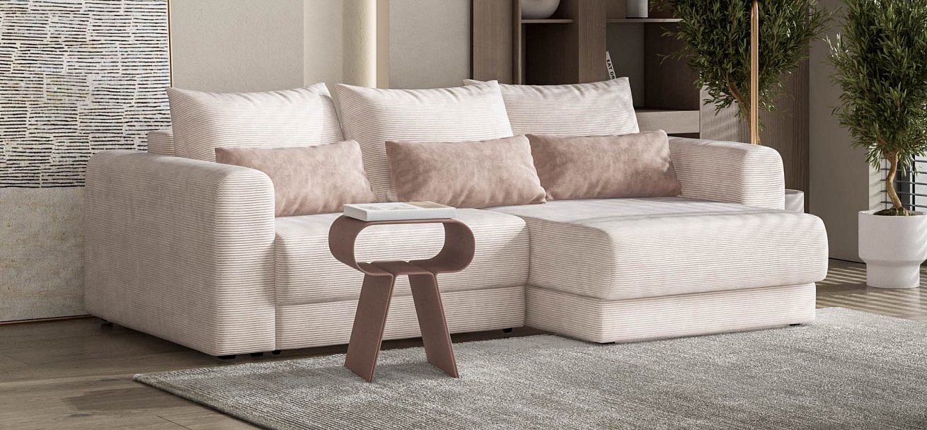 Модульный угловой диван Ричмонд Модуль Вельвет Корд бежевый
