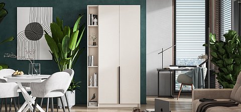 Босс Стандарт 90*220 шкаф распашной 2Д + ящики 01 Кашемир 2