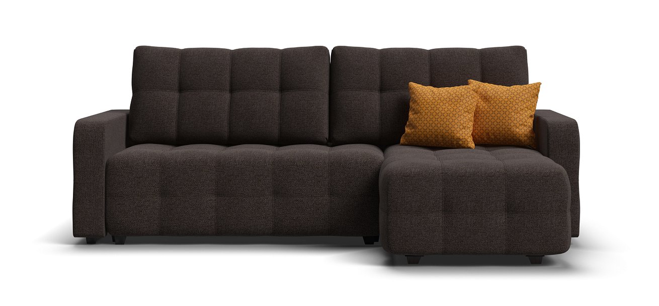 Угловой диван Денди Рогожка Мальмо шоколад