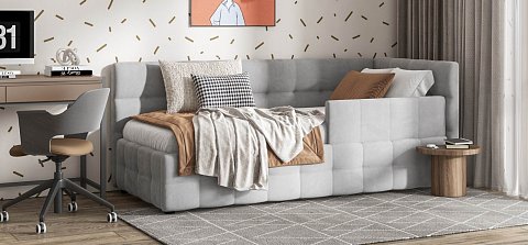 Босс Мини Кровать+ПМ 90*200 велюр Монолит сталь 2