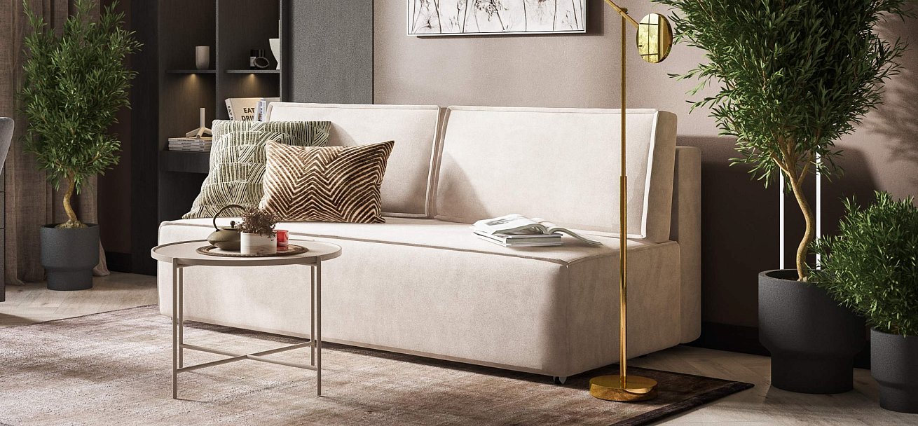 Диван Норд мини велюр Монолит латте