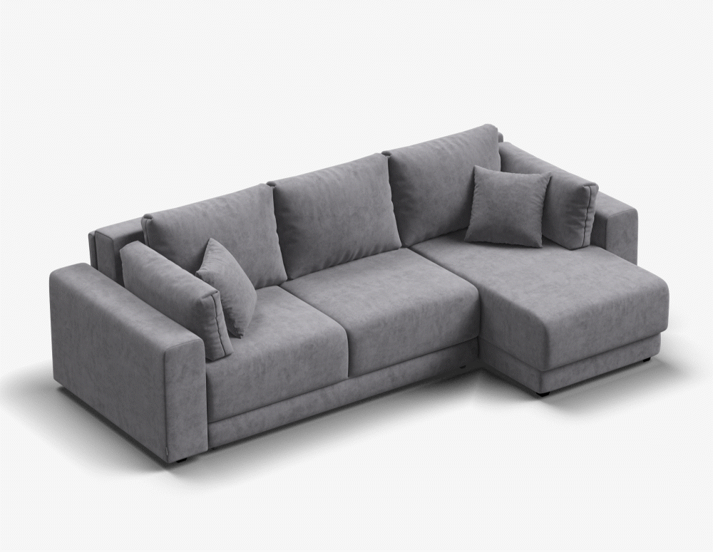 Простой и надежный механизм еврокнижка позволяет ставить диван вплотную к стене