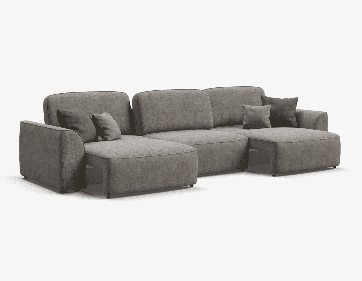 Уникальный диван 4-в-1: прямой, П-образный, левый угол, правый угол.