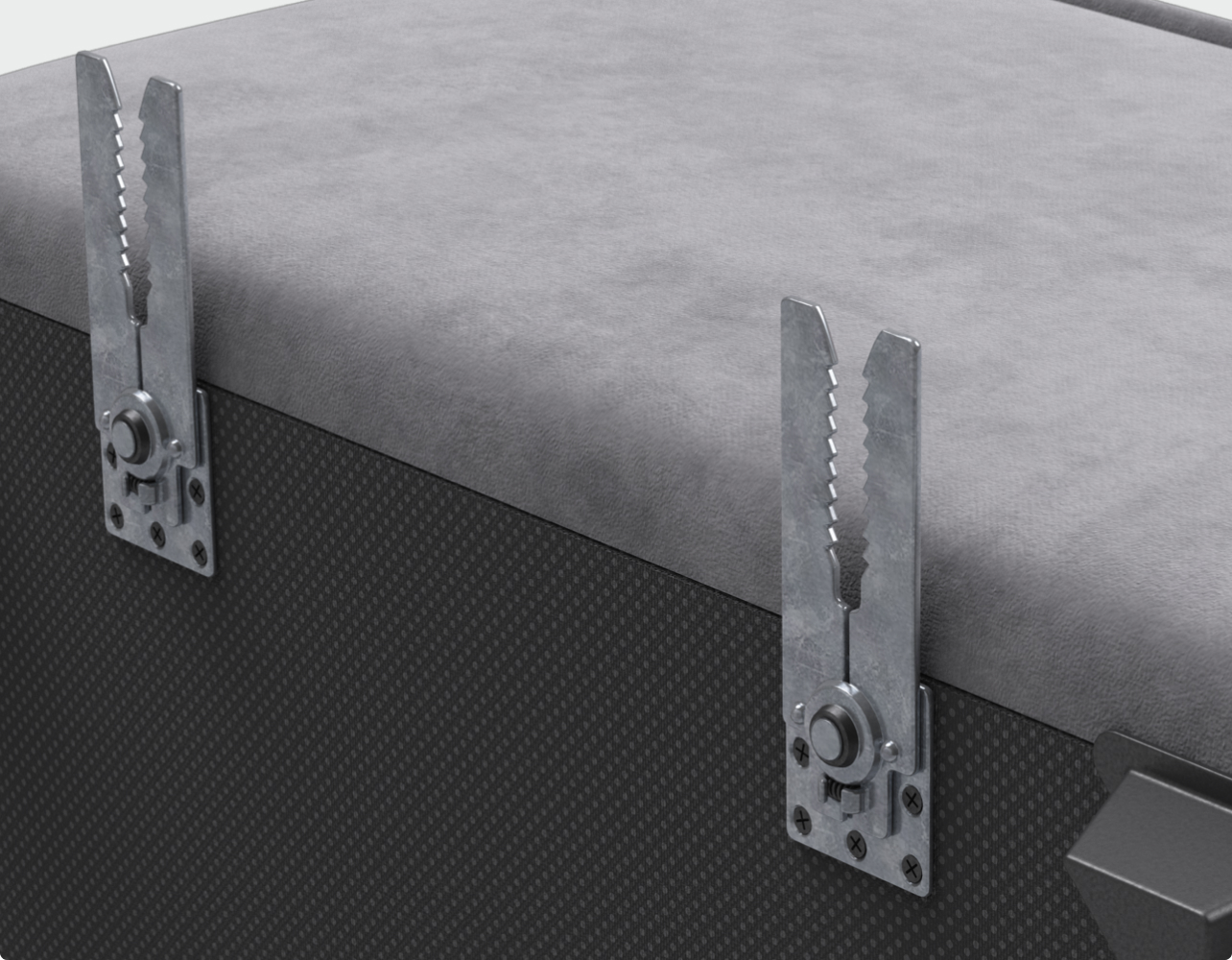 Крепление модулей KING Slots - быстрое соединение модулей, а также возможность поменять форму, переставив крепления