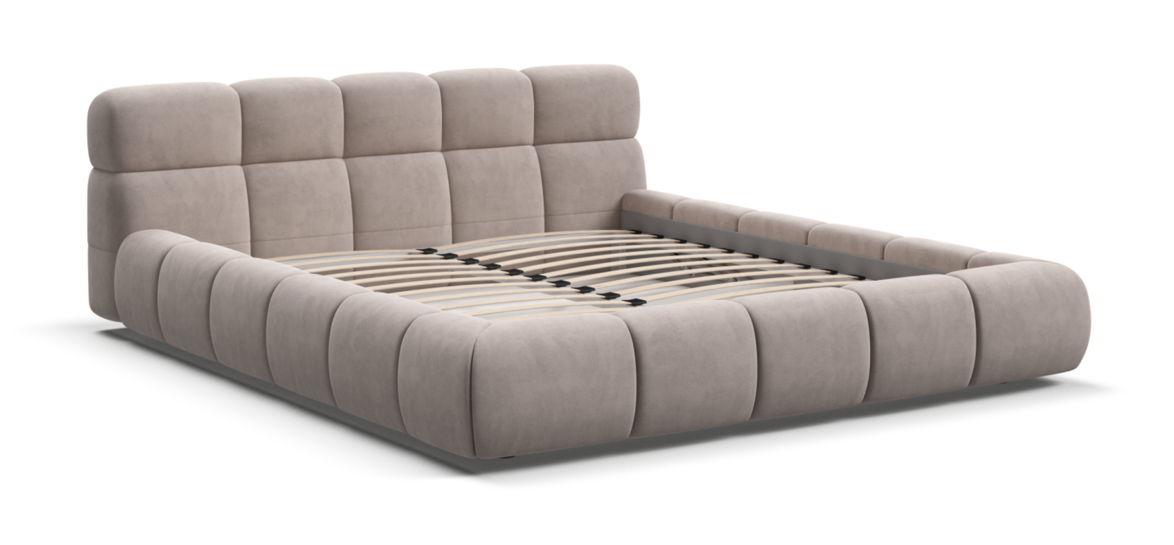 Усиленное ортопедическое основание из прочного металлического каркаса и березовых ламелей позволяют принять вам правильную позу во время сна.