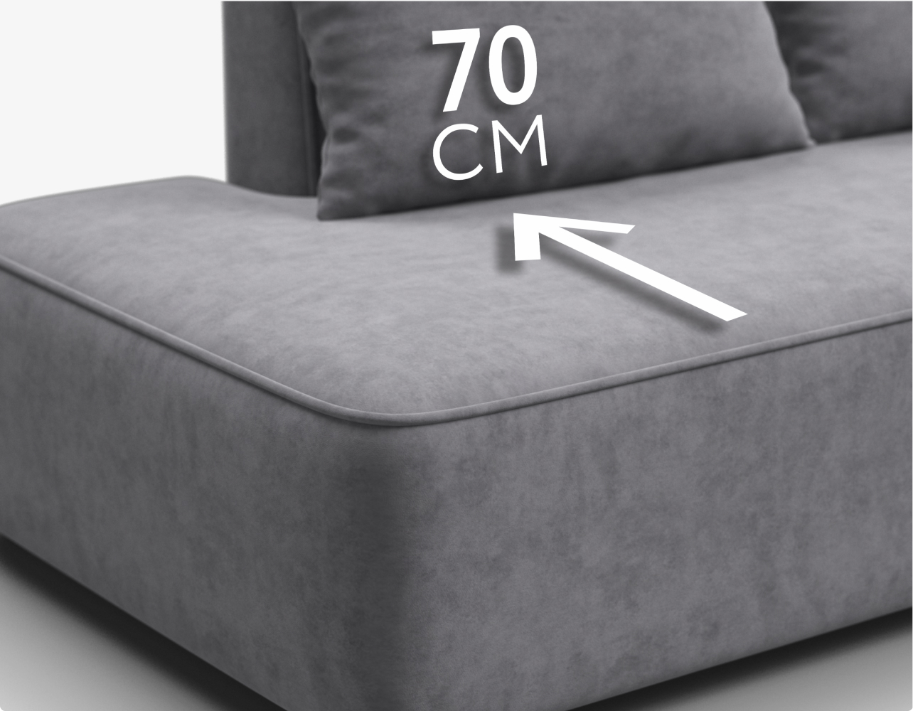 Суперудобная глубокая посадка сиденья – 70 см